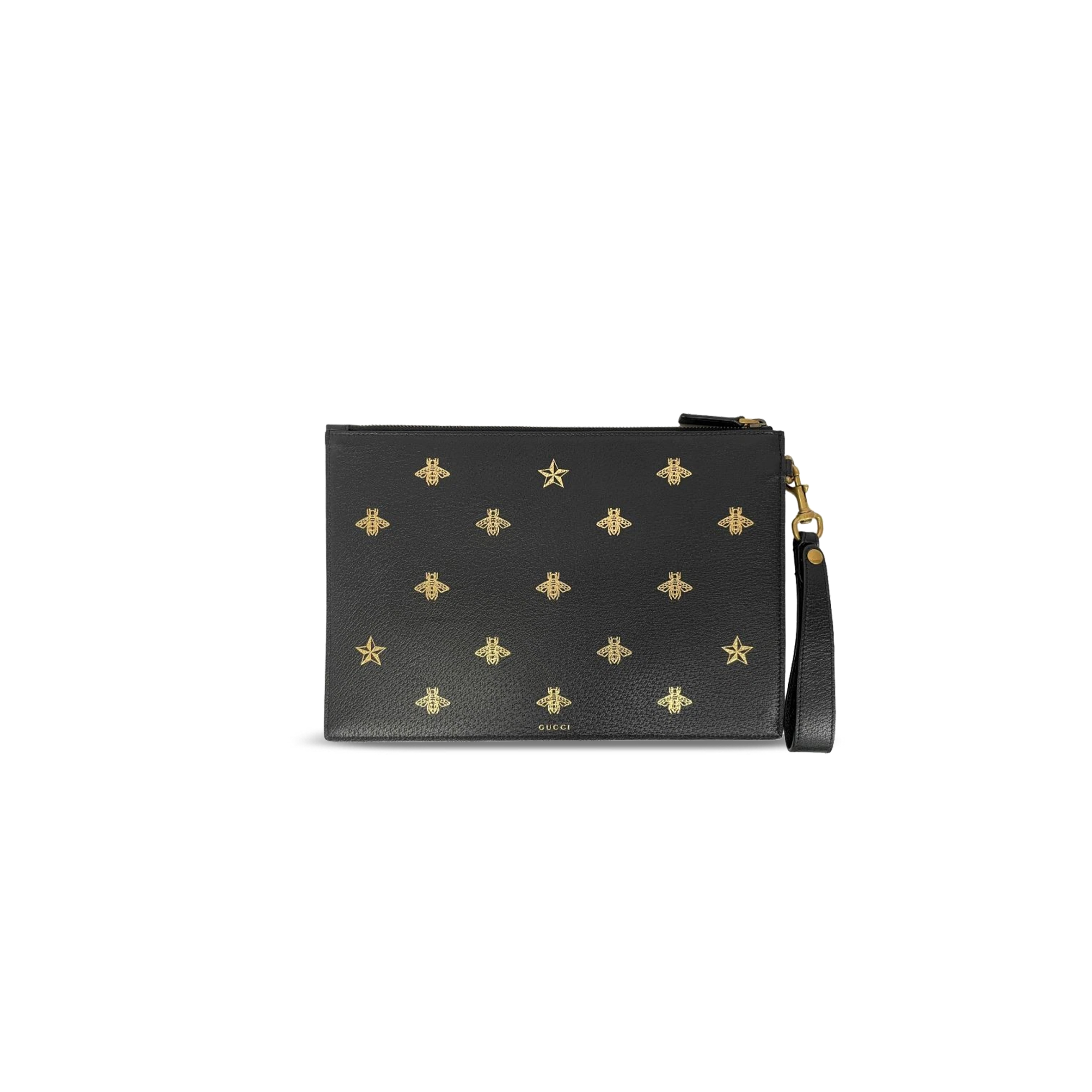 GUCCI BEE STAR LEATHER POUCH 495066 (30.5*21*1.5cm)